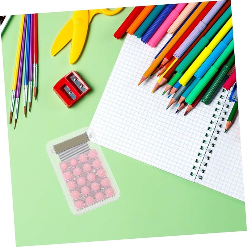 آلة حاسبة كرتونية وردية صغيرة محمولة للاستخدام في المكاتب والمدارس للطلاب، مدمجة وخفيفة الوزن - Image 4